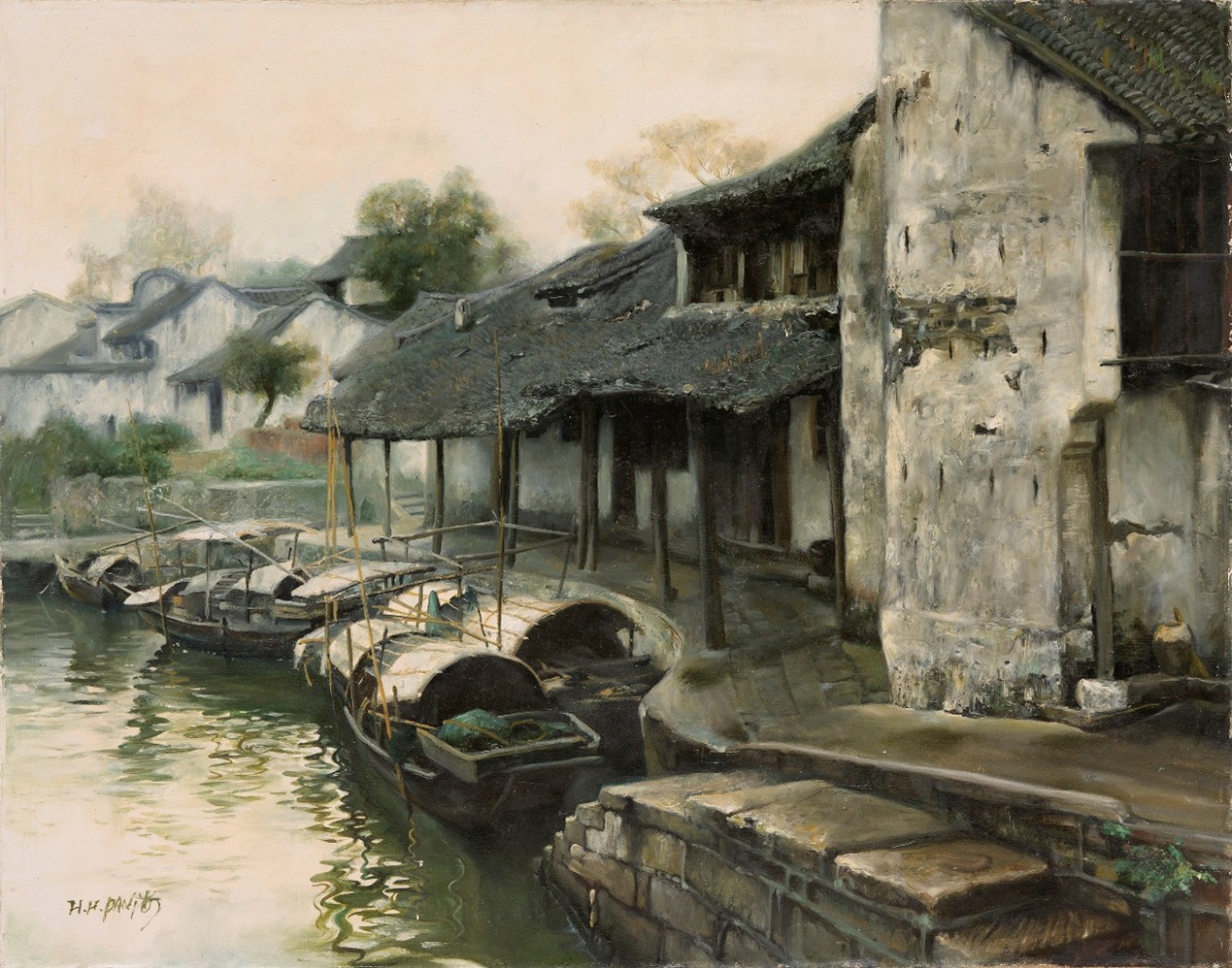 <h2>泊</h2><p>作者：潘鸿海</p><p>创作年代：1990年</p><p>规格：800cm×1010cm</p><p>品类：油画</p>